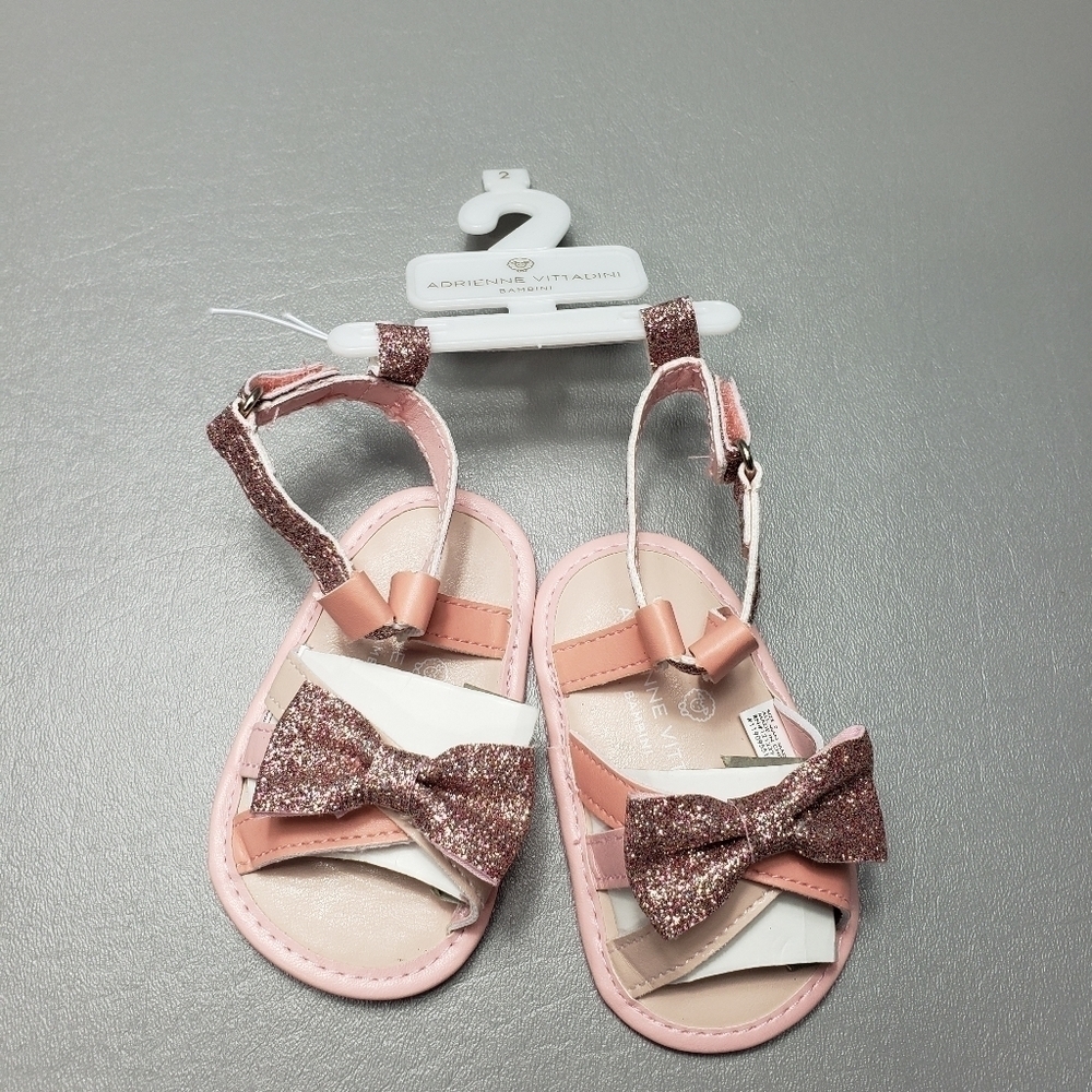 new Adrienne vittadini bambini baby girls glitter bow sandals size 2